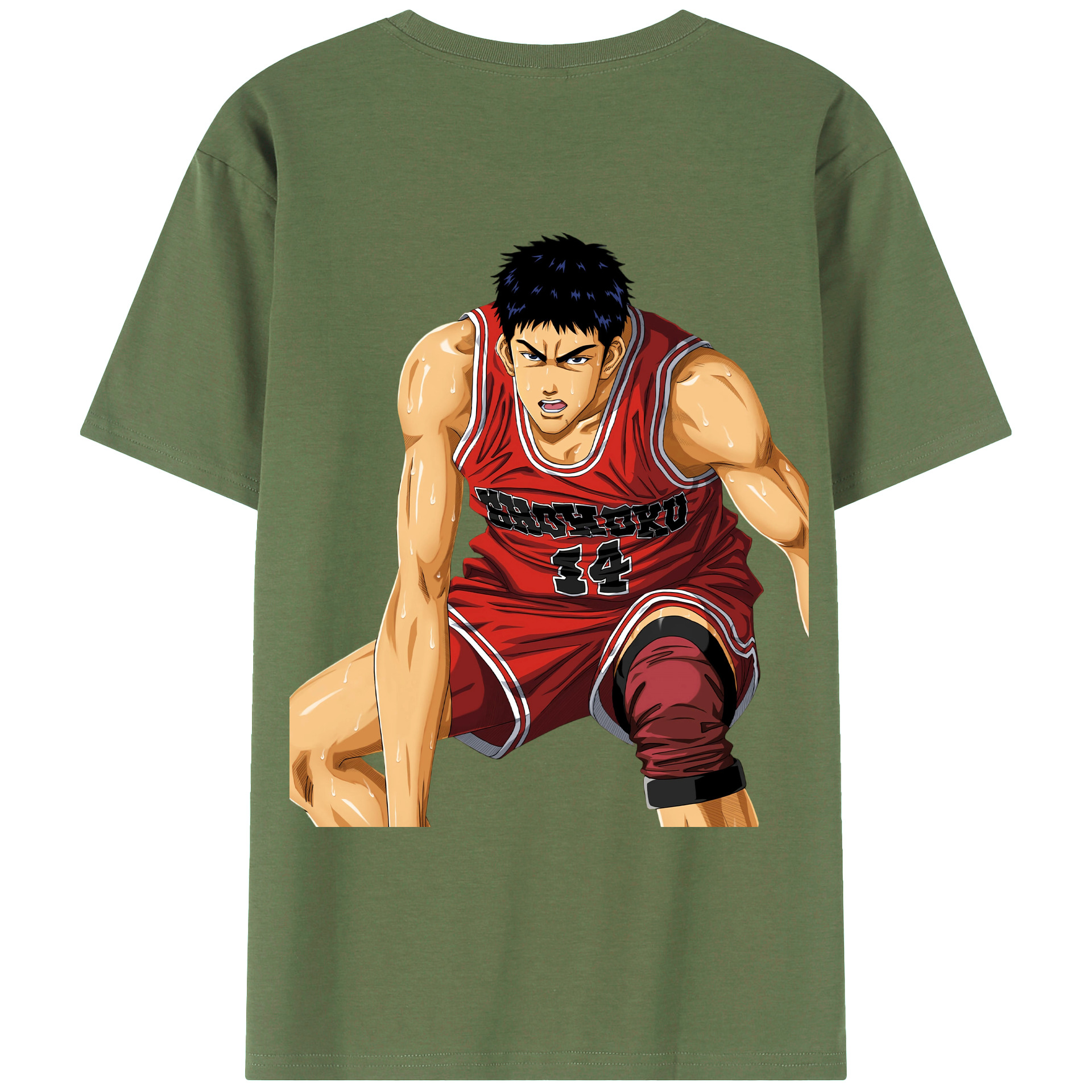 （画像用） SLAM DUNK／スラムダンク 綿100％ メンズ半袖Tシャツ（バックプリント） 通気性